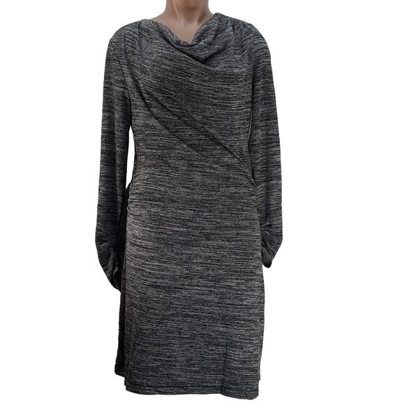 Sophie Max‎ Sweater Dress Womens X-Large Lightweight Black Grey Silver NWT - Picture 1 of 14